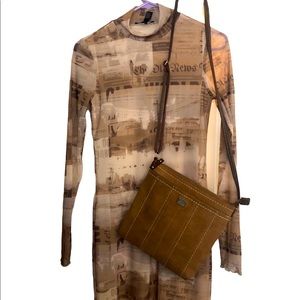 Tan dress and purse